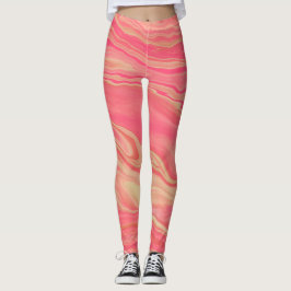 Hedendaagse moderne trendy geel & roze leggings