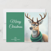 Hedendaagse moderne vrolijke kerst hert niet-foto feestdagenkaart (Voorkant)