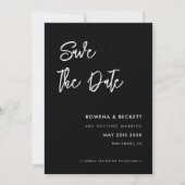 Hedendaagse moderne zwart Foto Save The Date (Voorkant)