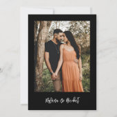 Hedendaagse moderne zwart Foto Save The Date (Achterkant)