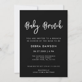 Hedendaagse moderne zwarte Baby Brunch Kaart