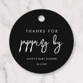 Hedendaagse moderne zwarte Bedankt voor popping by Bedankjes Labels (Voorkant)