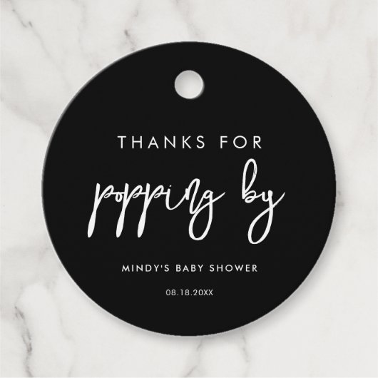Hedendaagse moderne zwarte Bedankt voor popping by Bedankjes Labels (Voorkant)