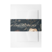 Hedendaagse Moderne Zwarte Bloemige Bruiloft Uitnodigingen Wikkel (Voorkant Voorbeeld)