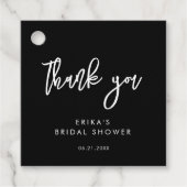 Hedendaagse Moderne Zwarte Bruidsdouche Bedankjes Labels (Voorkant)
