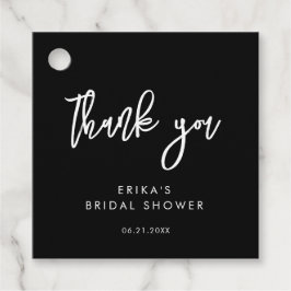 Hedendaagse Moderne Zwarte Bruidsdouche Bedankjes Labels