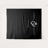 Hedendaagse moderne zwarte bruiloft achtergrond wandkleed (Voorkant (horizontaal))