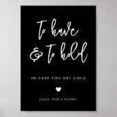 Hedendaagse moderne zwarte bruiloft dekens teken poster (Voorkant)