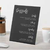 Hedendaagse moderne zwarte bruiloft Dessert Bar Reclamebord Met Voetstuk (Insitu)