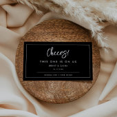 Hedendaagse moderne zwarte bruiloft drink ticket