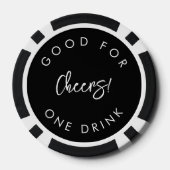 Hedendaagse moderne zwarte bruiloft drink token (Achterkant)