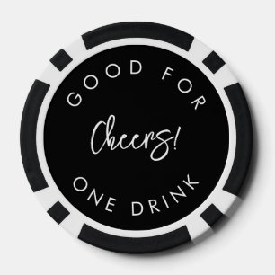 Hedendaagse moderne zwarte bruiloft drink token