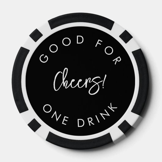 Hedendaagse moderne zwarte bruiloft drink token (Achterkant)