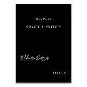 Hedendaagse moderne zwarte bruiloft gast plaats ka kaart (Voorkant)