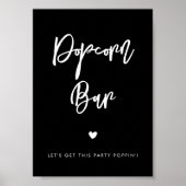 Hedendaagse moderne zwarte bruiloft Popcorn bar te Poster (Voorkant)