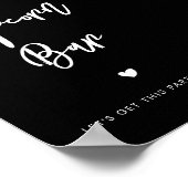 Hedendaagse moderne zwarte bruiloft Popcorn bar te Poster (Hoek)