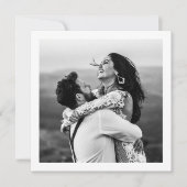 Hedendaagse moderne zwarte bruiloft vierkant bedankkaart (Voorkant)