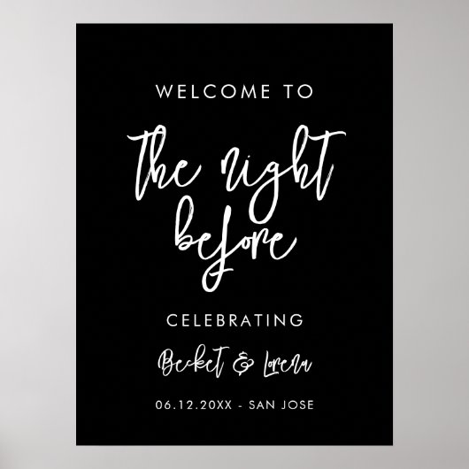 Hedendaagse moderne zwarte De nacht voor welkom Poster (Voorkant)