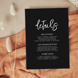 hedendaagse moderne zwarte-gastinformatiekaart informatiekaartje