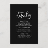 hedendaagse moderne zwarte-gastinformatiekaart informatiekaartje (Voorkant)