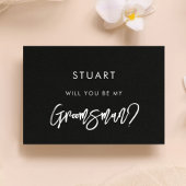 Hedendaagse moderne zwarte huwelijksaanzoekkaart v kaart