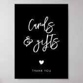 Hedendaagse moderne zwarte Kaarten & Cadeaubordje Poster (Voorkant)