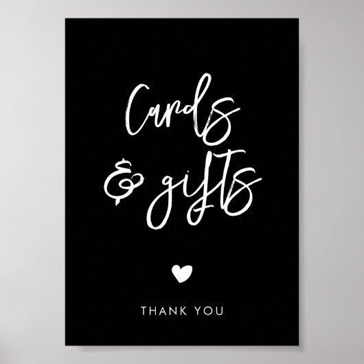 Hedendaagse moderne zwarte Kaarten & Cadeaubordje Poster (Voorkant)