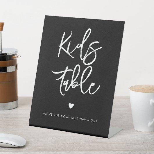 Hedendaagse moderne zwarte Kinder tafel bruiloft Reclamebord Met Voetstuk (Insitu)