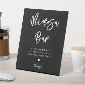 Hedendaagse moderne zwarte Mimosa bar Reclamebord Met Voetstuk (Insitu)