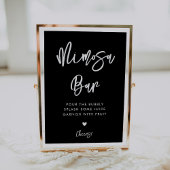 Hedendaagse moderne zwarte Mimosa bar teken Poster