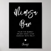 Hedendaagse moderne zwarte Mimosa bar teken Poster (Voorkant)