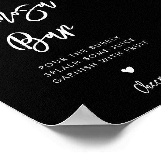 Hedendaagse moderne zwarte Mimosa bar teken Poster (Hoek)