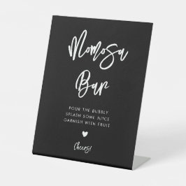 Hedendaagse moderne zwarte Momosa bar Reclamebord Met Voetstuk