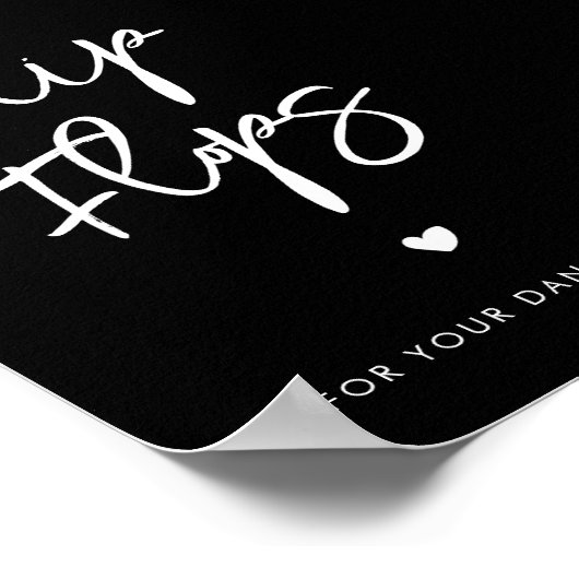 Hedendaagse moderne zwarte Teenslippers trouwbord Poster (Hoek)