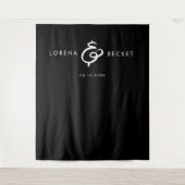 Hedendaagse moderne zwarte trouw achtergrond wandkleed (Voorkant)