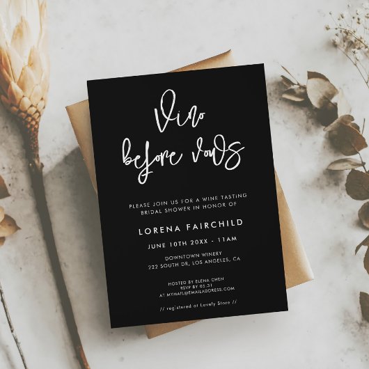 Hedendaagse moderne zwarte Vino voor geloften Kaart