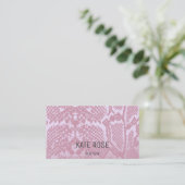 Hedendaagse monochromatische python huid roze visitekaartje (Staand voorkant)