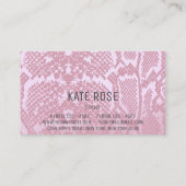Hedendaagse monochromatische python huid roze visitekaartje (Achterkant)