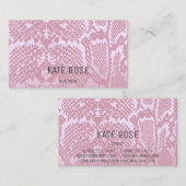 Hedendaagse monochromatische python huid roze visitekaartje (Voorkant / Achterkant)