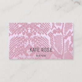 Hedendaagse monochromatische python huid roze visitekaartje