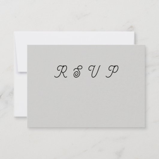 Hedendaagse monochrome bloemen maaltijdkeuzes RSVP kaartje (Achterkant)