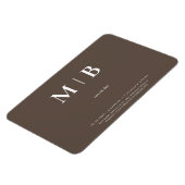 Hedendaagse Monogram Chocolade Save the Date Magneet (Linkerzijde)