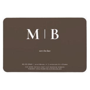 Hedendaagse Monogram Chocolade Save the Date Magneet