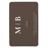 Hedendaagse Monogram Chocolade Save the Date Magneet (Verticaal)