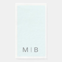 Hedendaagse Monogram IJsblauw Grijs Tekst Servet