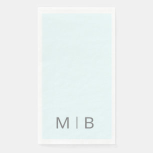 Hedendaagse Monogram IJsblauw Grijs Tekst Servet