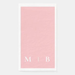 Hedendaagse Monogram Roze Trouw  Servet