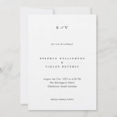 Hedendaagse Monogram Zwart-wit bruiloft Kaart (Voorkant)