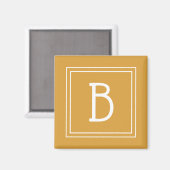 Hedendaagse monogramletter beginsjabloon geel magneet (Voorkant / Achterkant)