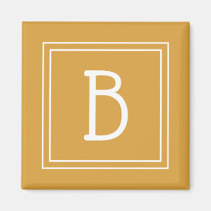 Hedendaagse monogramletter beginsjabloon geel magneet